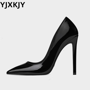 Dress Shoes YJXKJY ly European American Fashion Classic Sexy Shallow Mouth Pointed patent leather High Heels Party for Women 230921