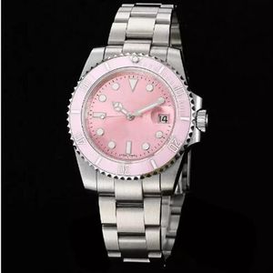 Najwyższa jakość 116610LN Pink Dial Ceramiczna ramka ze stali nierdzewnej szafir szklarnia lustro automatyczne mechaniczne mechical Wonens Watchs211i