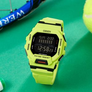 Relógios de pulso Ohsen Masculino Relógios Digitais À Prova D 'Água Hombre Mens Esportes Verde Relógios de Pulso Relógios Mulheres Relógio Reloj Masculino 230922