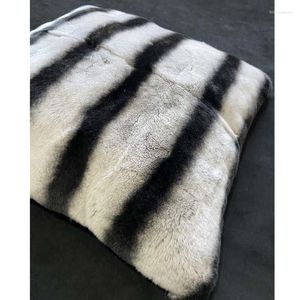 Yastık Ms.softex Lüks Kılıf Ev Dekoru Özel Yapımı Chinchilla Rex Skin Fur Cover için Evler İç Mekan