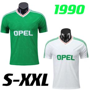 1990 İrlanda Evi ve Away Klasik Gerileme Hızlı Kuru Futbol Thai Edition Jersey S-XXL İrlanda Formaları