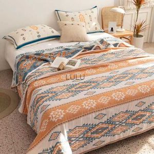 Filtar Nya mode bomullsfiltar för sängar Gaze Summer Cool Quilt Soft Filt Single Double Sheet Soffa Cover Bekväma sängöverdrag HKD230922