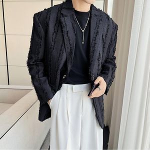 Men's Suits Personalized Oversized Men Blazers Black White Casual Suit Jacket Loose Streetwear Social Wedding Business Clothing