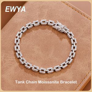 Charm Armband Ewya Luxury Designer Tank Chain Armband för Women Party Wedding Fine Jewelry S925 Sterling Silver Diamond 230921