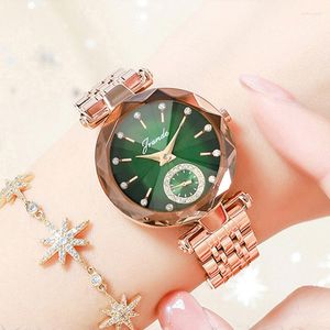 Armbandsur Rhinestone Watch Women Quartz Kvinnors handledsklockor Fashion Top Brand Ladies Dress Clock XFCS Relogio Feminino