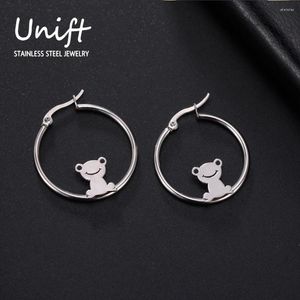 Hoop Earrings Unift Tiny Animal Cute Hedgehog Frog For Women Girl Teens Fashion Cartoon Ear Piercing Jewelry Party Gift