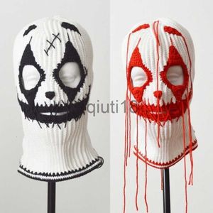 BeanieSkull Caps Fashion Face Masks Neck Gaiter Balaclava Hat for Adult Autumn Winter Knitted Hat Winter Mask Pography Props Terrifying Ghost Knitted Balaclava 230