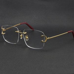 2021 Rimless Women gift Eyewear & Accessories Fashion Sunglasses Frames Cat Eye Eyeglasses Large Square Glasses with box C Decorat2496