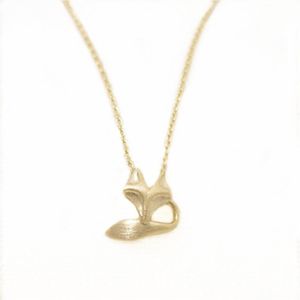 Stylish fox pendant necklace 18k Gold rose silver color Necklaces for women gift Whole256k