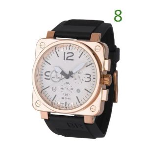 2023 New Mens Br Wristwatches Quartz Watch Bell Brown Leather Black Rubber Strap Ross 6 Han 193