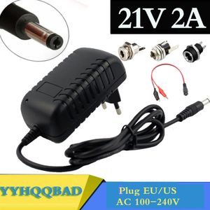 Kamera Şarj Cihazları 21V 2A 18650 Lityum Pil Şarj Cihazı 18V Lityum Pil Şarj Cihazı 5.5mm x 2.1mm DC Güç Kriko Soketi Kadın Panel Montaj Konnektörü 230922