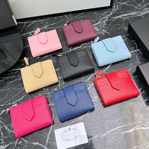 Designer Triangle Wallet Fashion Coin Purses Card Holder Women Red Black Purse Classic Leather Wallet Wholesale Short Wallets Multicolor with Box