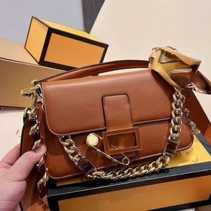 designer bag women shoulder chain Bag leather mini totebag double F gold plated accessories handbag women's fashion saddle bags
