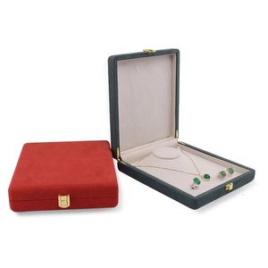 Scatole per gioielli Confezione regalo grande Collana multifunzione Anello Orecchino Porta pendente Custodia in velluto Retro Display 230922