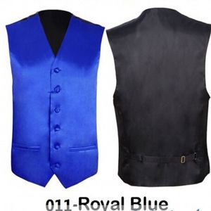 Gilet da uomo Ikepeibao Gilet da sposa formale Blu royal Classico Gilet da abito a 6 bottoni Vestibilità sartoriale Scollo a V regolabile Cintura posteriore 230921