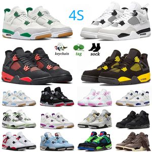 4 basketball shoes for men women military black cat 4s Pine Green off Sail Blue Red Thunder White Oreo canvas midnight navy Seafoam pure money retros sneakers