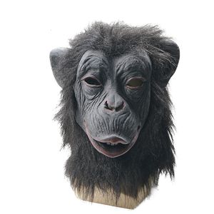 Máscaras de festa Snailify Máscara de Chimpanzé para Homens Gorilla Máscara de Látex Traje de Halloween Máscaras de Macaco Preto Carnaval Festa Copslay 230922