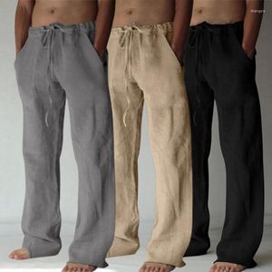 Men's Pants Linen Men Plus Size Summer Trousers Male Fashion Casual Solid Color Big