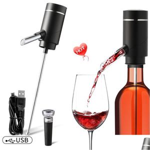 Wine Glasses Electric Decanter Pump Dispenser Matic Aerator One Button Smart Pourer Spout For Bar Party Kitchen 230721 Drop Delivery Dhswo