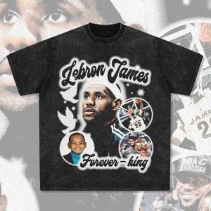 Bc James Lebron American Street Print Long Sleeve Short T-shirt Washed Basketball Topi9na