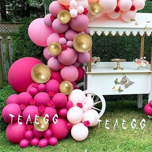 150pcs Metallic Gold Balloon Garland Arch Kit for Birthday Baby Shower Weddings Party Decoration Retro Pink Balloons Backdrop T200323i