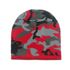 Зимняя теплая вязаная шапка-бини, мужская камуфляжная шапка с напуском, унисекс, зимняя теплая хлопковая камуфляжная вязаная лыжная шапка, теплая уличная q175