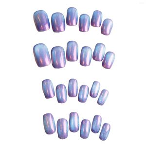 False Nails Purple Aurora Dazzling Fake Durable & Not Easy To Be Scratched For Elegant Office Ladies Decoration