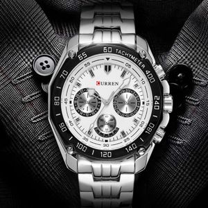 2020 Curren 8077 Säljer Mens Watches Analog Quartz Business Classic Trendy Rostfri Steel Men Watch Oem Montre de Luxe313T