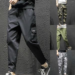 Men's Pants Camouflage Casual Multi Pocket Drawstring Trousers Work