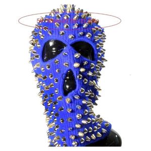 BeanieSkull Caps Mode Gesichtsmasken Halsmanschette Männer Frauen Neuheit Lustige Strick-Sturmhaube Halloween-Kappe Shiesty Mask Rivet Beanie Spiked Balaclava-Mütze für Erwachsene 23071