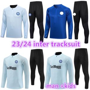 23 24 adult tracksuit kids iNter soccer training suit set 2023 2024 milans ERIKSEN VIDAL BARELLA HAKIMI football jacket tracksuits jogging kit