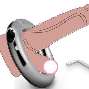 Magnetic Ball Scrotum Stretcher Cock Ring, Heavy Duty Metal Penis Ring for Men, Delay Ejaculation, BDSM Sex Toy