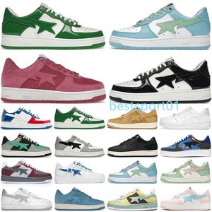 Nigo Sapatos Casuais Bathing Apes Low Comics Amarelo Vermelho Azul Preto Verde Couro Royal Bordeaux Cinza Marrom Mint Teal Camurça Laranja Rosa Homens Mulheres Designer B3