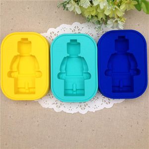 Foodgrade Siliconen Lego Schimmel Super Grote Robot Lego Cake bakvorm DIY Fondant Taart Decoreren Gereedschappen voor keuken eetkamer bar279y