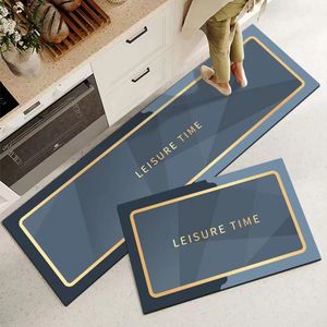 Bath Mats 2pcs Kitchen Anti-Slip Super Absorbent Carpet Mats Wipeable Wash Long Strip Carpet Diatom Mud Pad Kitchen Floor Mat Bath Pad 230922