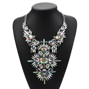 Chokers Fashion Crystal Rhinestone Tassel Statement Large Collar Necklace Women Indian Ethnic Vintage Big Chunky Charm Necklace Jewelry 230921