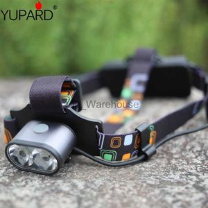Huvudlampor Yupard 2*XM-L LED-strålkastare Två LED-fackla Lätt vattentät ljus Camping-strålkastare Uppladdningsbar 18650 Batteri HKD230922