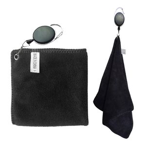 Other Golf Products 2pcs Adult Unisex Microfiber Towel 9 84 9 84 Inch Black Cotton Club With Hook Can Wipe The Ball Or 230922