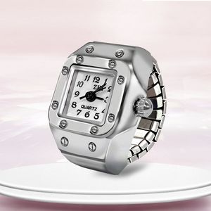 Fashion designer Punk Watch Ring Hip Hop Finger watch quartz electronic embedding fashion wholesale gift