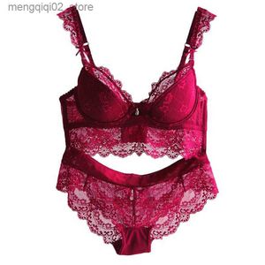 BRAS SET Burvogue New Lace Lingerie BH Set Women Sexig BH Set Push Up Underwear Bralette Plus Size Sizeble Bhs and Panties 2st/Set Q230922