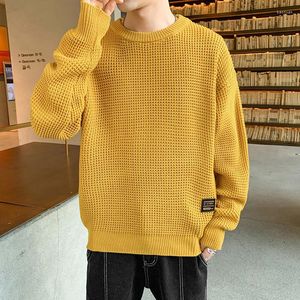 Maglioni da uomo moda coreana uomo autunno tinta unita sciolto vestibilità Street Wear S vestiti maglione lavorato a maglia pullover 3XL