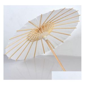 parasol 60pcs ślub ślubny parasole biały papier Piękno przedmioty chińskie mini rzemieślnicze parasol średnica 60 cm SN4664 DROP DOBRY DOM DHEJZ