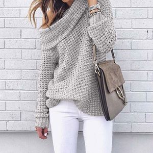 Women's Sweaters Autumn Off Shoulder Sweater Women Pullover Warm Winter Knitted Ladies Long Sleeve Loose Female 230922