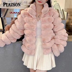 Womens Fur Faux PLAZSON Fuax Coat Jacket Female Winter Warm Artificial Mink Coats High Quality Outwear 230922