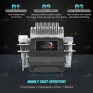 Cavitation Slimming Machine 80K Vacuum Radio Frequency Lipo Laser 7 in 1 Machine Weight Loss Skin Tightening Face Lifting FDA