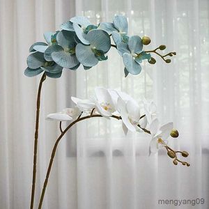 Juldekorationer huvuden Big Orchid Silk Artificial Flower Xmas Home Decor Plante Artificielle Decoration R230922