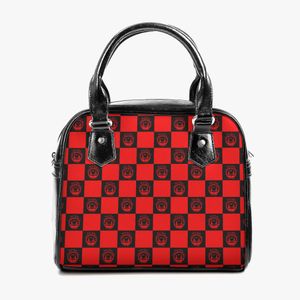 diy Shoulder Handbags custom men women Shoulder Handbags clutch bags totes lady backpack professional Red grid personalized couple gifts unique 1112