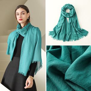 Sciarpe Moda Morbido Lino Sciarpa di cotone Scialli Musulmano Grande Hijab Pianura Avvolge Fascia per capelli di alta qualità Sciarpe lunghe 190 * 100 cm 1 PZ Vendita al dettaglio 230921