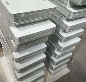 Konst och hantverk 3 storlekar sublimering registreringsskylt dekoration tom vita aluminium skylt fyra hål diy värmeöverträdelse