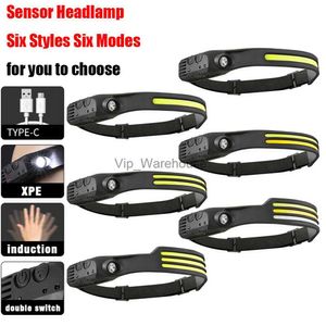 Head lamps Work 10 Modes Light Rechargeable Built-in Lamp 18650 Headlamp Sensor Head With Battery Led Lighting Outdoor Lighting Fishing HKD230922